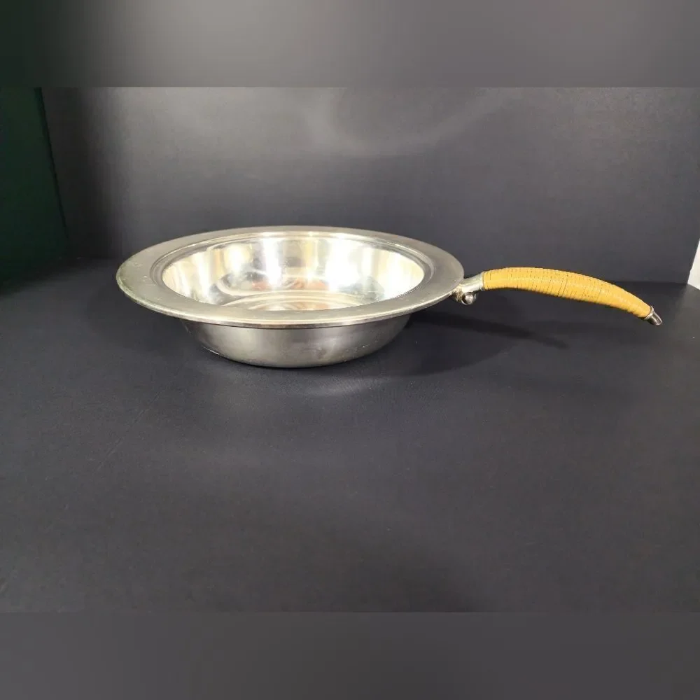 Rare Rodgers bros FLAIR Silver rattan chafing dish